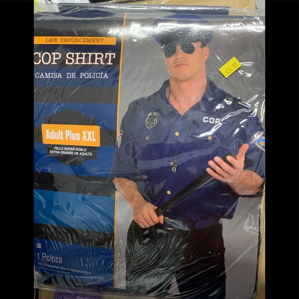NEW Men’s Adult Plus XXL Cop Shirt Halloween Costume